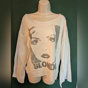 Recycled Karma White Blondie Graphic Women's Thin Sweatshirt Size Small